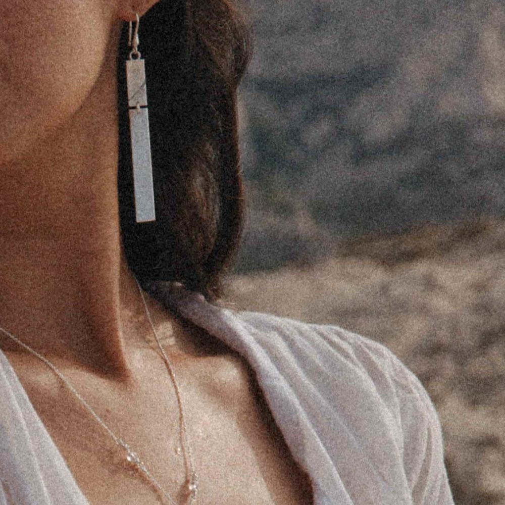 Nekala bijoux boucles d'oreilles SOL gravées soirées quotidien waterproof argent massif recyclé fait main en France vermeil or